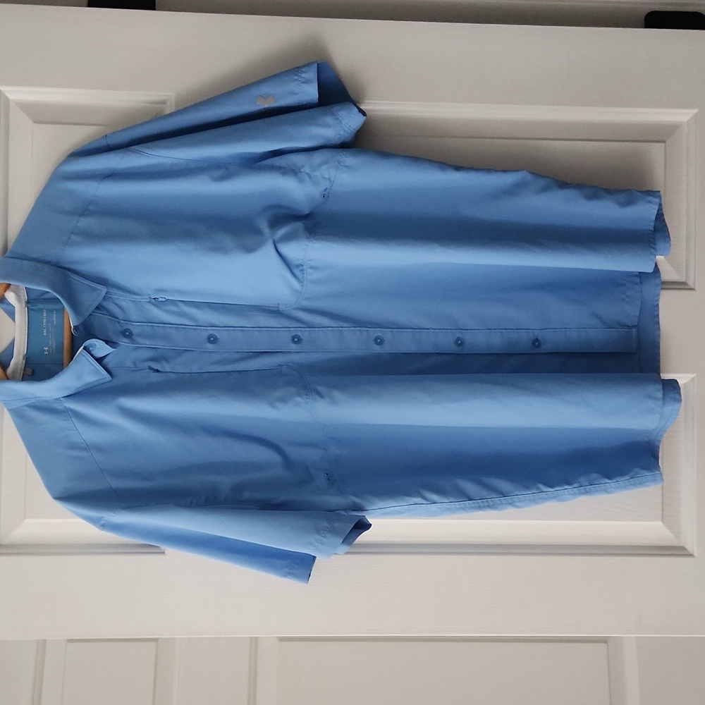 Under Armour Men's Blue Sporty Button Down Shirt Size XXL